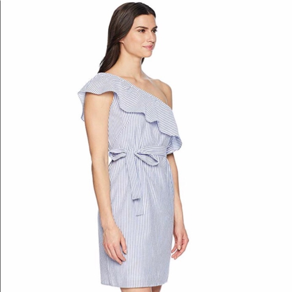 Nine West One Shoulder Ruffle Dress With Sash, NWT - Picture 4 of 4